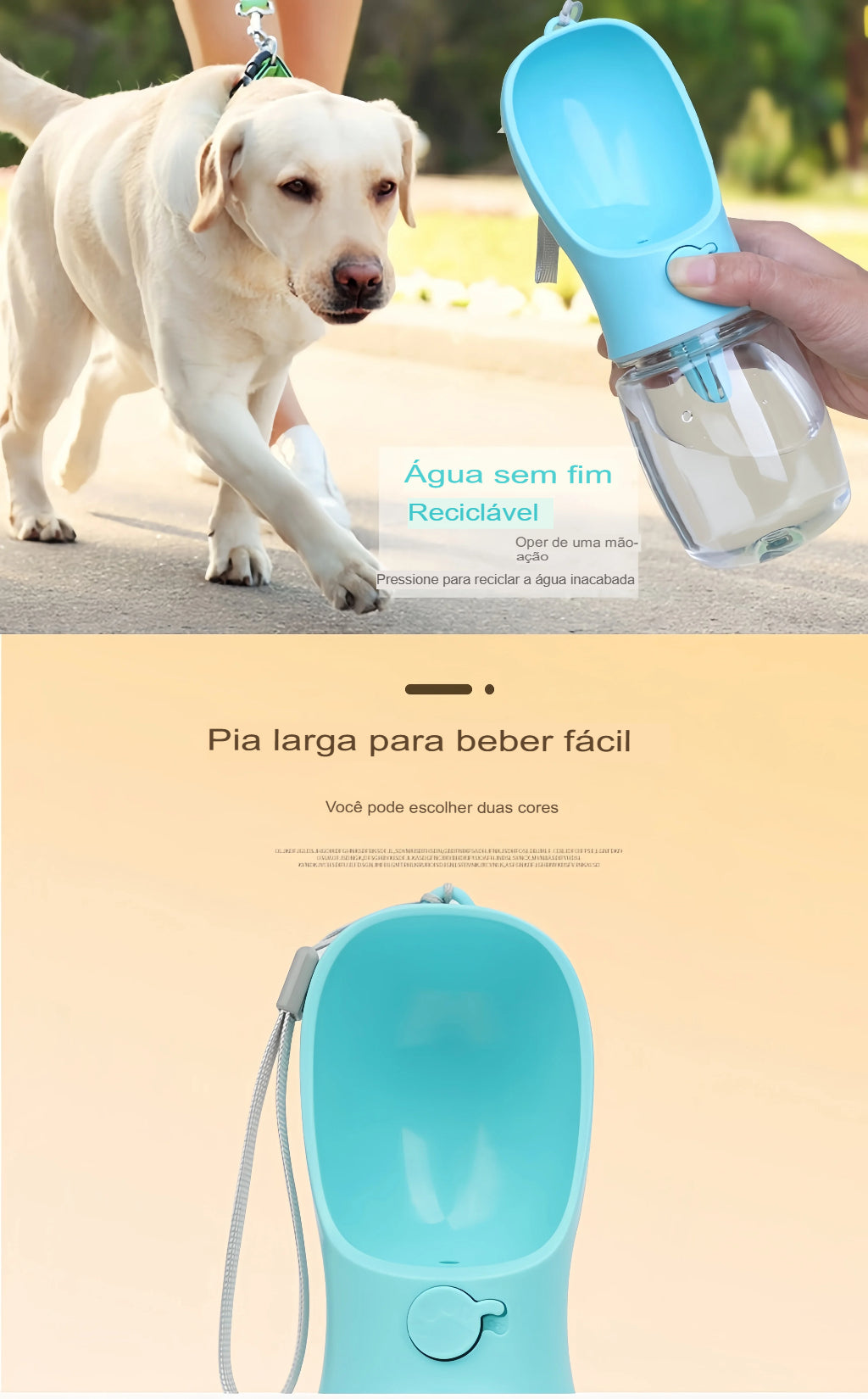 Garrafinha Portatil 3 em 1 para Pets