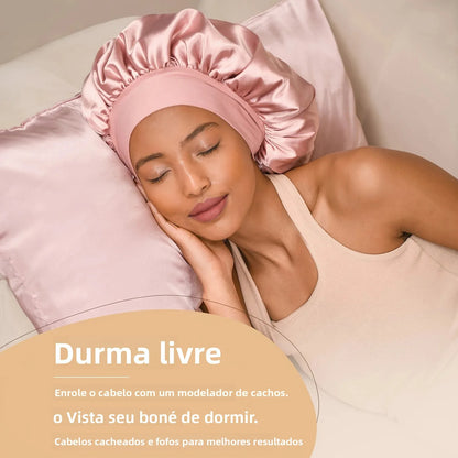 Heatless Hair Curler & Satin Sleeping Cap Set