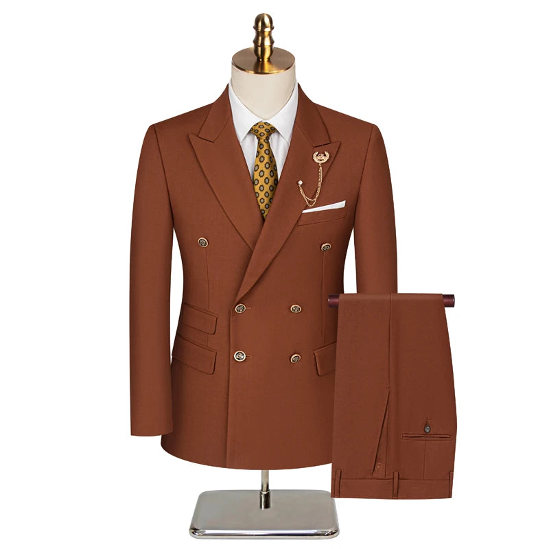 Men's British-Style Double-Breasted Suit