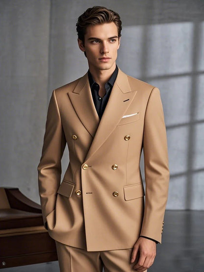 Men's British-Style Double-Breasted Suit
