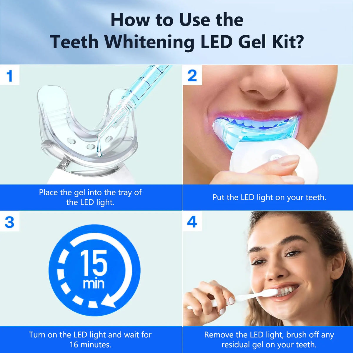 LED Teeth Whitening Kit with Whitening Gel