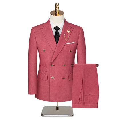 Men's British-Style Double-Breasted Suit