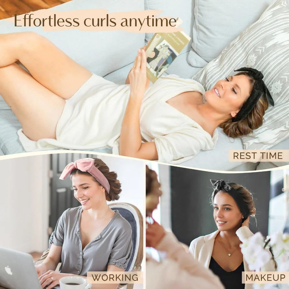 Heatless Curling Rod Headband with Satin Scrunchies