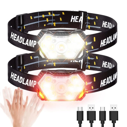 Farol de cabeça com 9 LEDs de luz ultra forte.