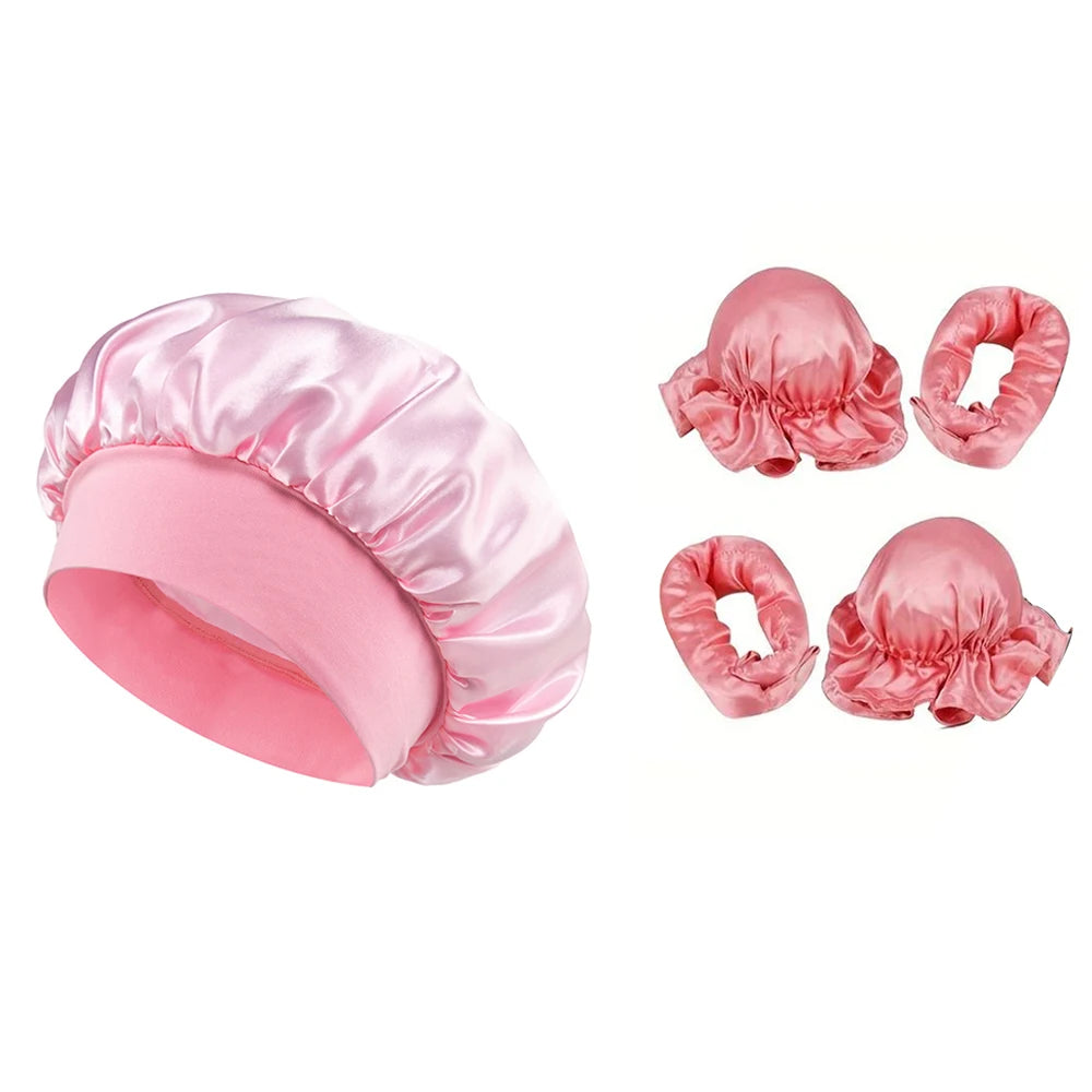Heatless Hair Curler & Satin Sleeping Cap Set