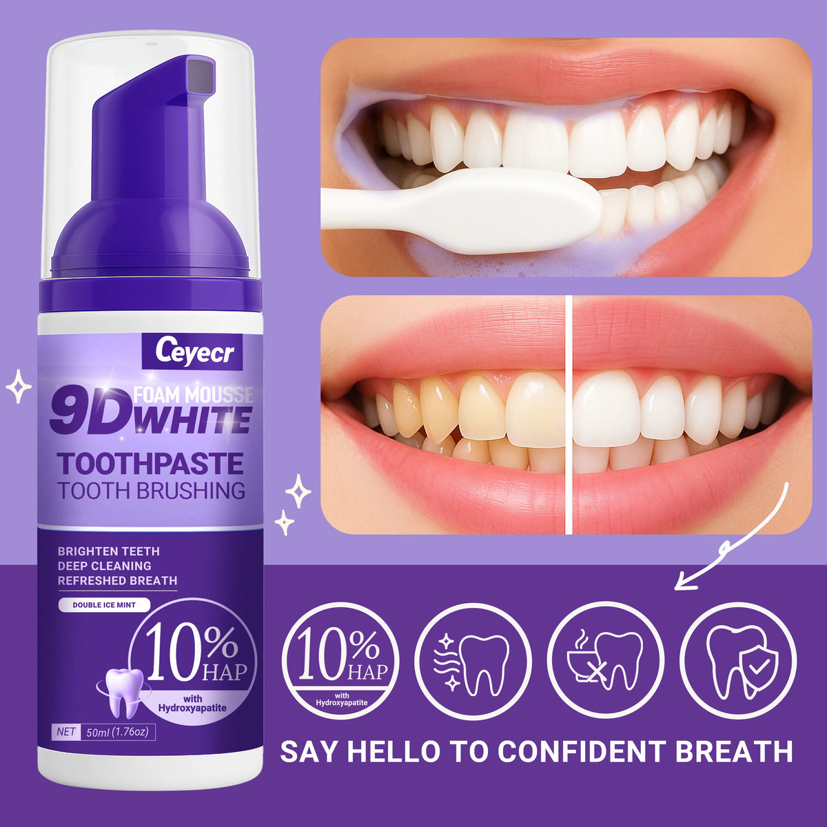 9D White Mousse Toothpaste