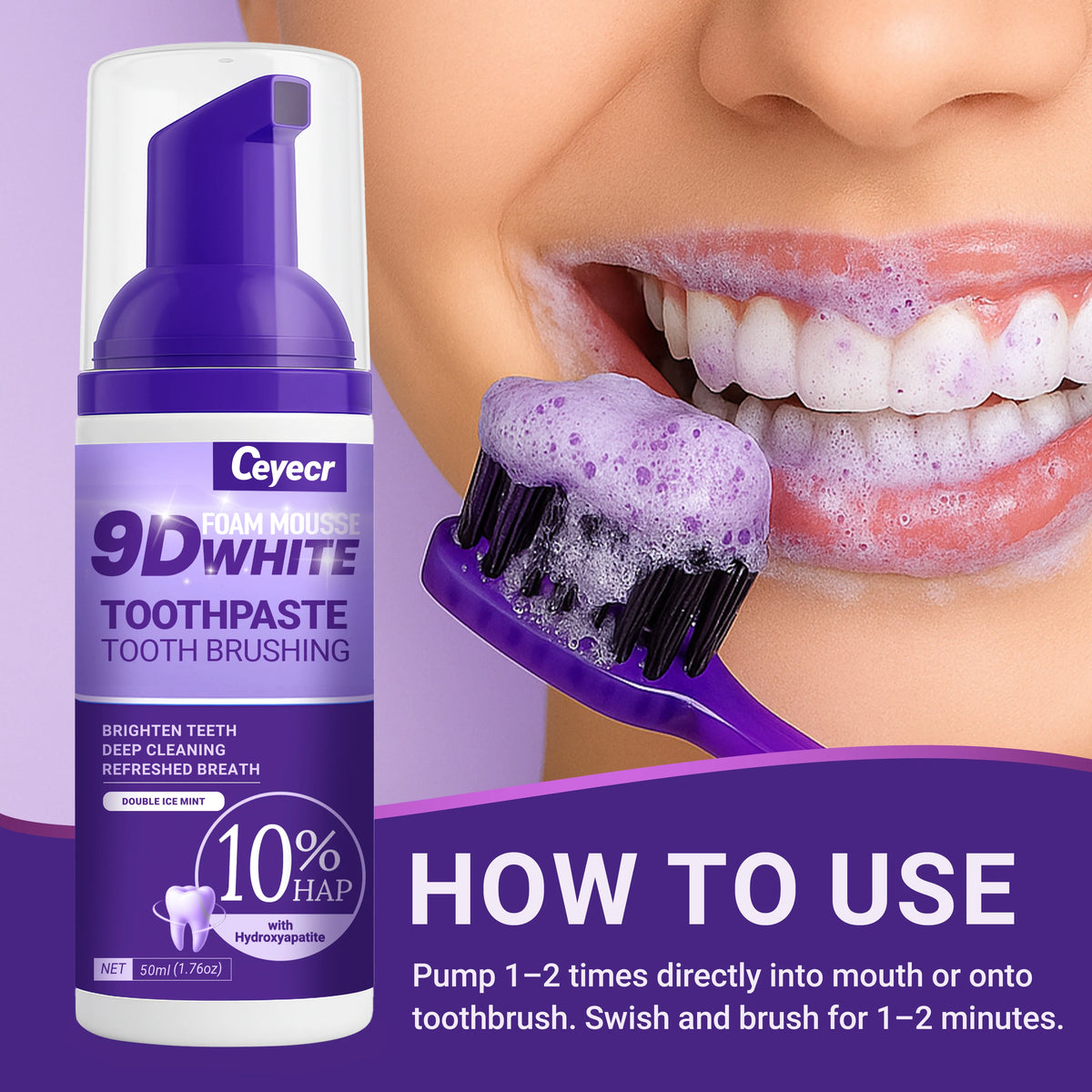 9D White Mousse Toothpaste