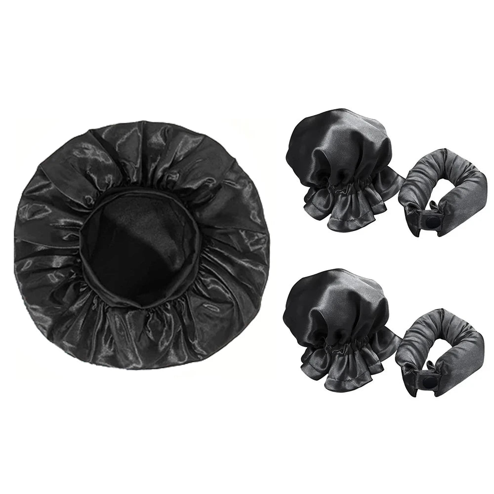 Heatless Hair Curler & Satin Sleeping Cap Set