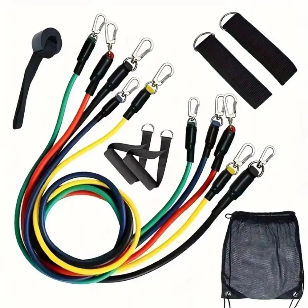 11Pcs/Set Portable TPE Tension Rope Set Anti-Break Durable Resistance Band Set Workout Bands Colorful Elastic Training Band