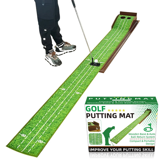 Indoor Golf Putting Mat with Auto Ball Return