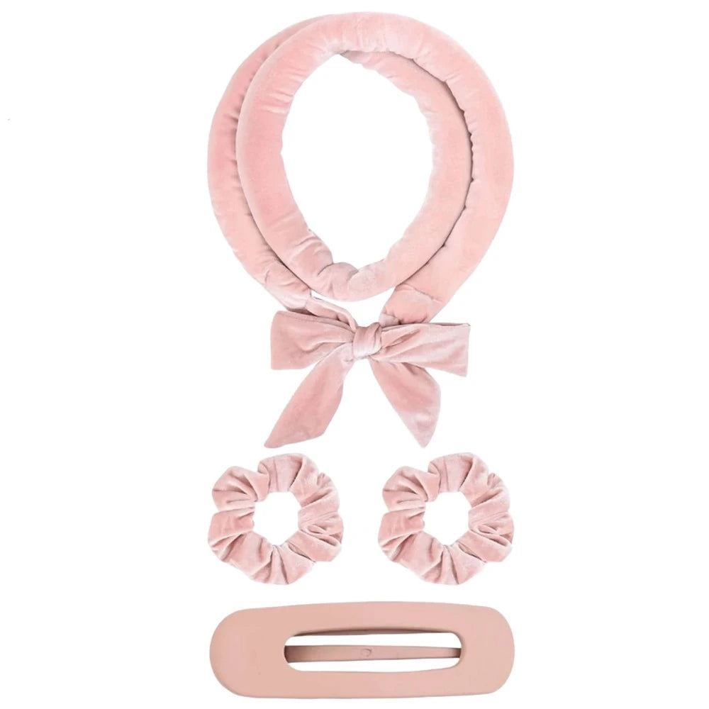 Heatless Curling Rod Headband with Satin Scrunchies