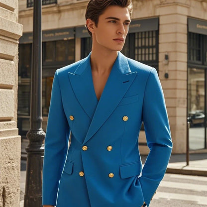 Men's British-Style Double-Breasted Suit