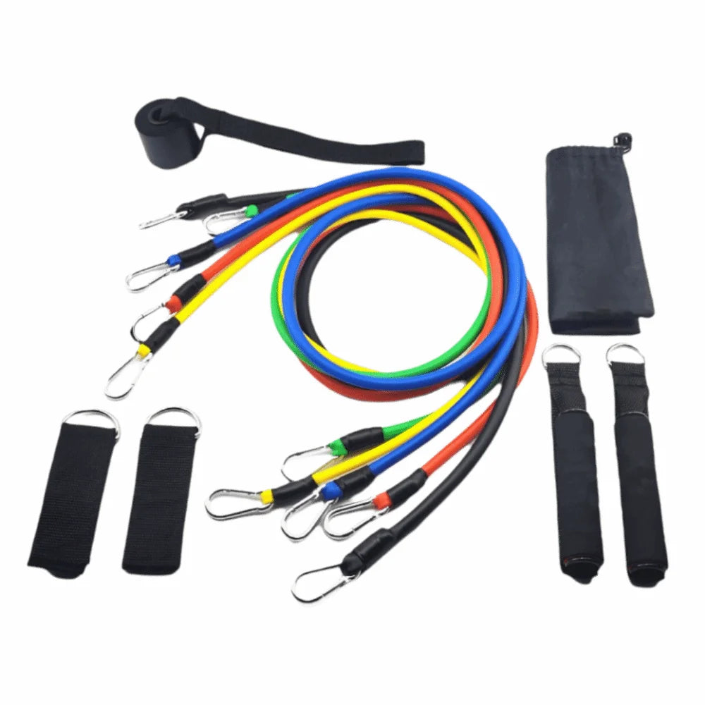 11Pcs/Set Portable TPE Tension Rope Set Anti-Break Durable Resistance Band Set Workout Bands Colorful Elastic Training Band