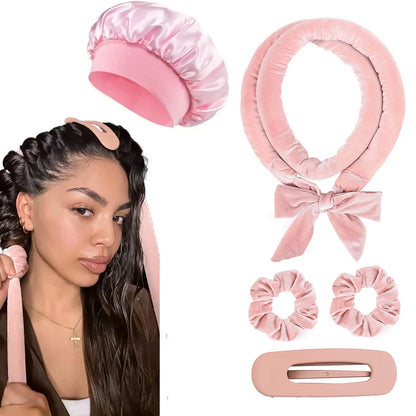 Heatless Curling Rod Headband with Satin Scrunchies