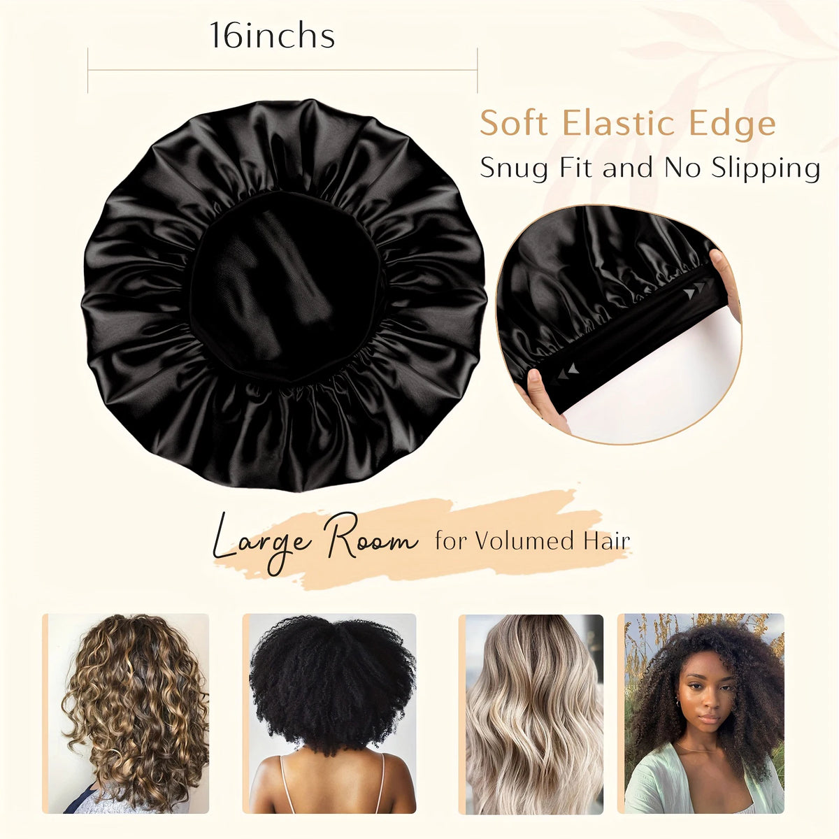 Heatless Hair Curler & Satin Sleeping Cap Set