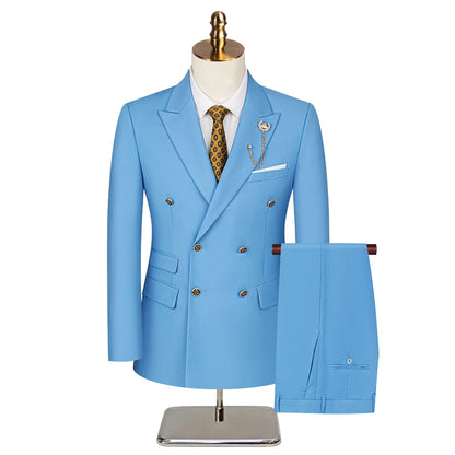 Men's British-Style Double-Breasted Suit
