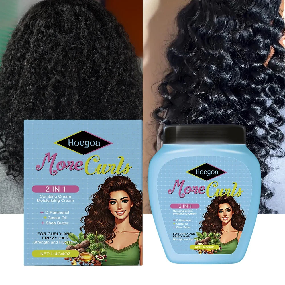 Frizz-free in minutes, conditioner for curly and dry hair.