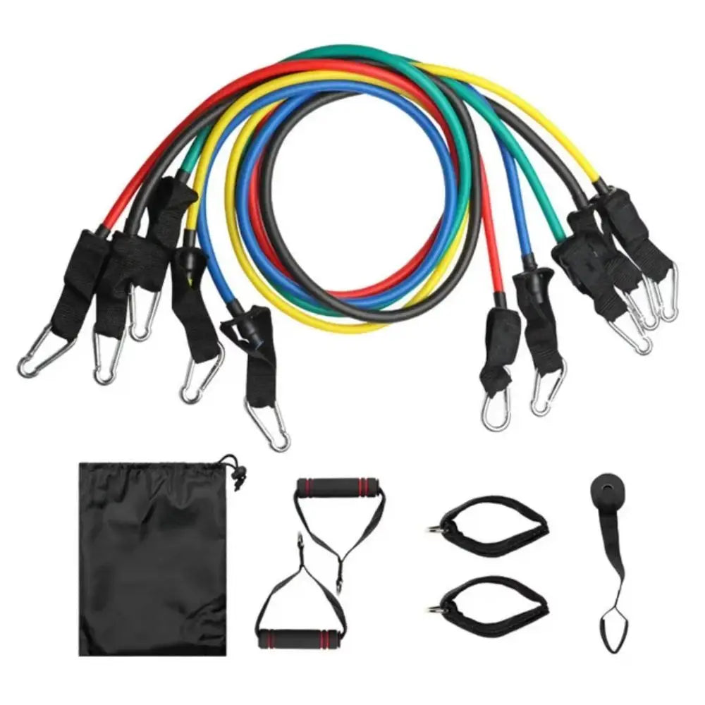 11Pcs/Set Portable TPE Tension Rope Set Anti-Break Durable Resistance Band Set Workout Bands Colorful Elastic Training Band