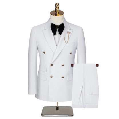 Men's British-Style Double-Breasted Suit