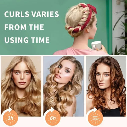 Heatless Curling Rod Headband with Satin Scrunchies