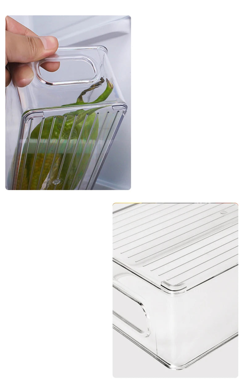 Refrigerator Storage Box  Organizer Fridge Stackable Design