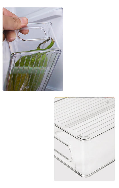 Refrigerator Storage Box  Organizer Fridge Stackable Design