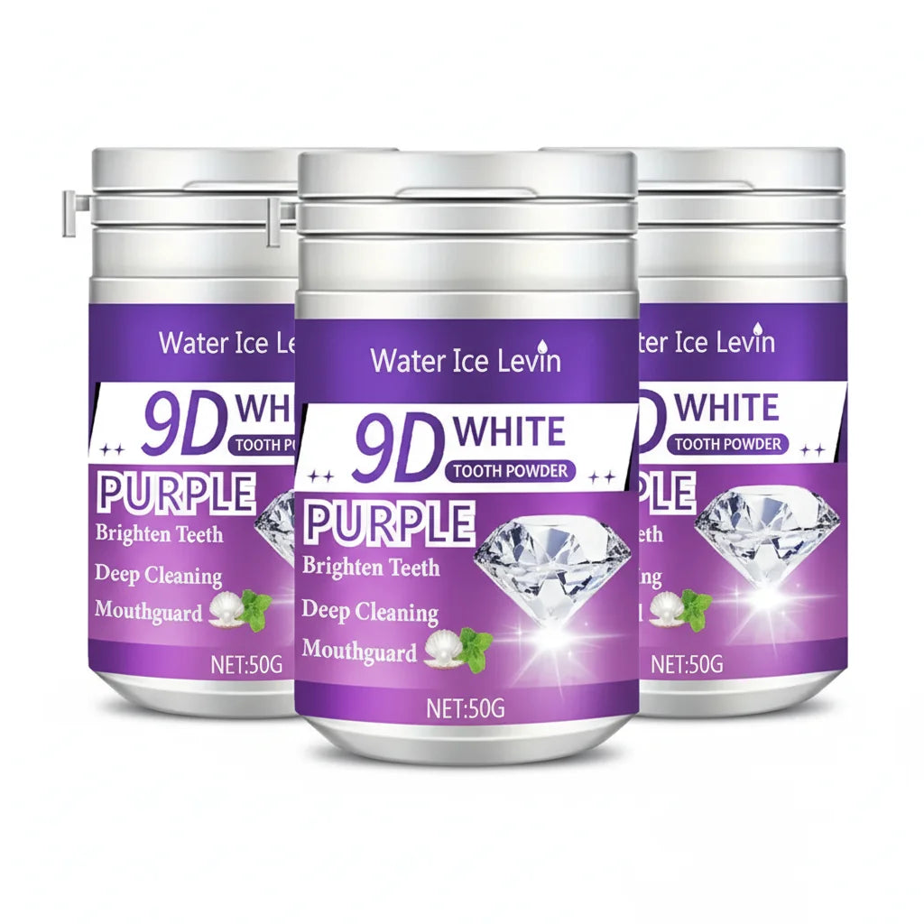 9D White Tooth Powder – Purple Brightening Teeth Whitening Formula