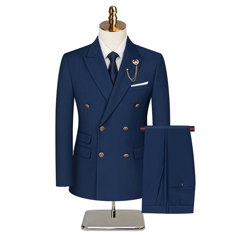 Men's British-Style Double-Breasted Suit